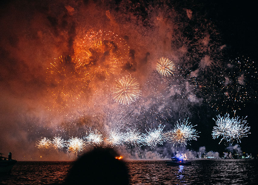 fireworks at the lake